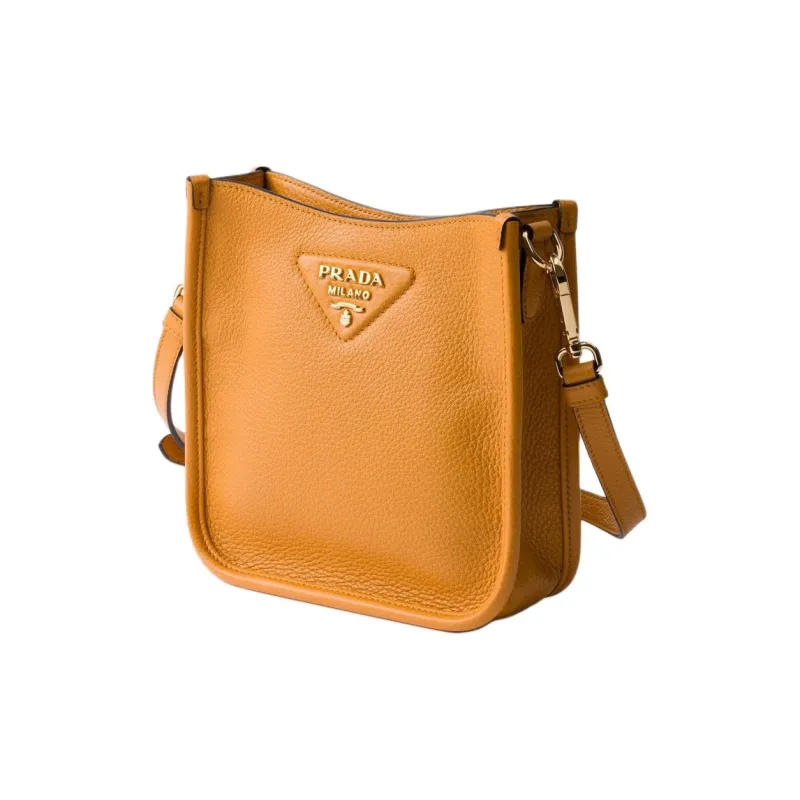 PRADA Leather Shoulder Bag Mini Women's Amber-2