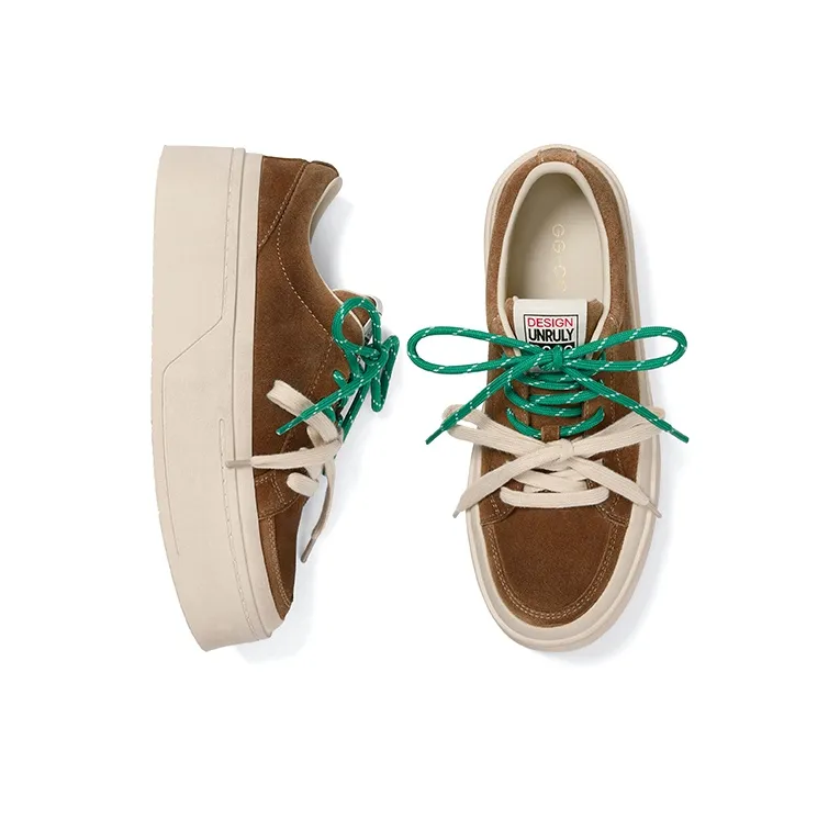 GG-CC Slip-Resistant Cushioning Wear-Resistant Height Increasing Low-Top Skateboard Shoes Women's-10