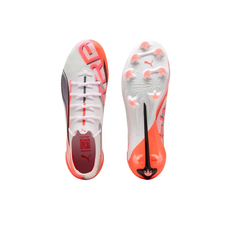 PUMA Ultra 5 Cushioning Anti-Slip Wear-Resistant Support Balance Impact-Resistant Soccer Shoes Women's White Orange-2