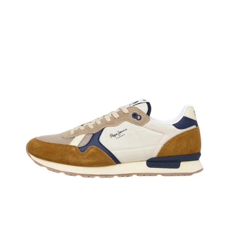Pepe Jeans Abrasion-Resistant Low-Top Casual Shoes Men's Beige Brown Blue-0
