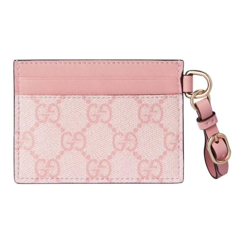 GUCCI GG Emblem Coated Fabric Card Holder Women's Light Pink-2