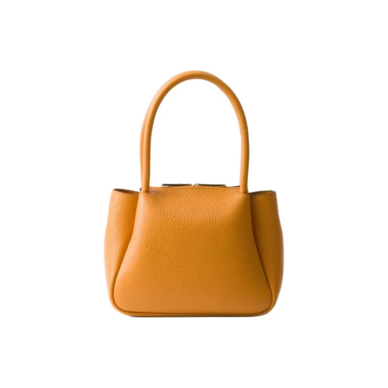 PRADA Vitello Dino Cow Leather One Shoulder Handbags Mini Women's Amber-3
