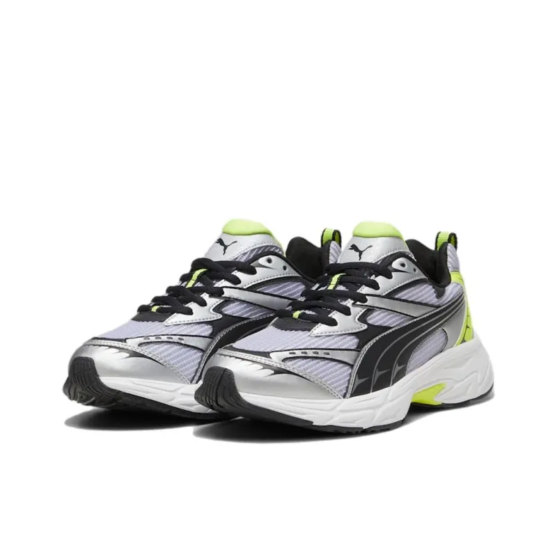 PUMA Morphic Cushioning Anti Slip And Wear Resistant Low Top Running Shoes Men's White Silver-2