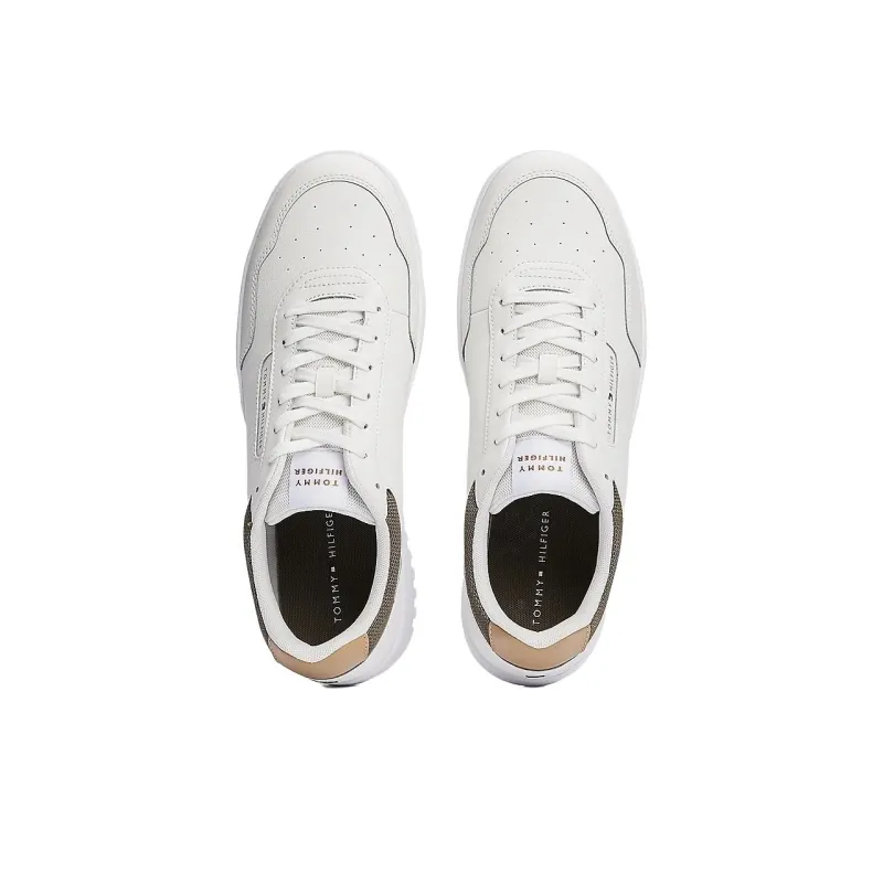 Tommy Hilfiger Anti-Slip Wear-Resistant Low-Top Skateboard Shoes Men's White Brown-4