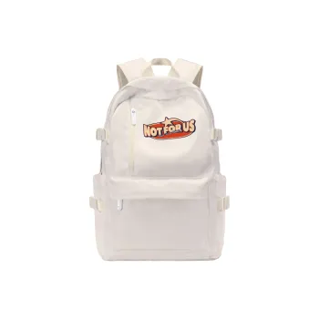 TURN UP NOT FOR US Polyester Backpack Unisex Beige