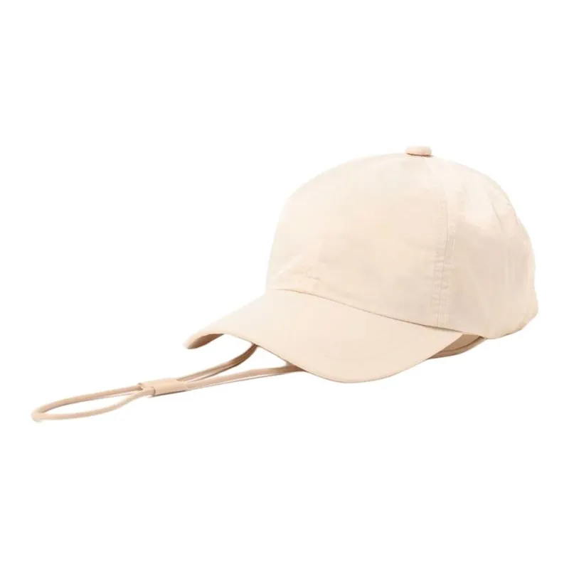 Beams Cotton, Nylon, Synthetic Leather Baseball Caps Women's White-0
