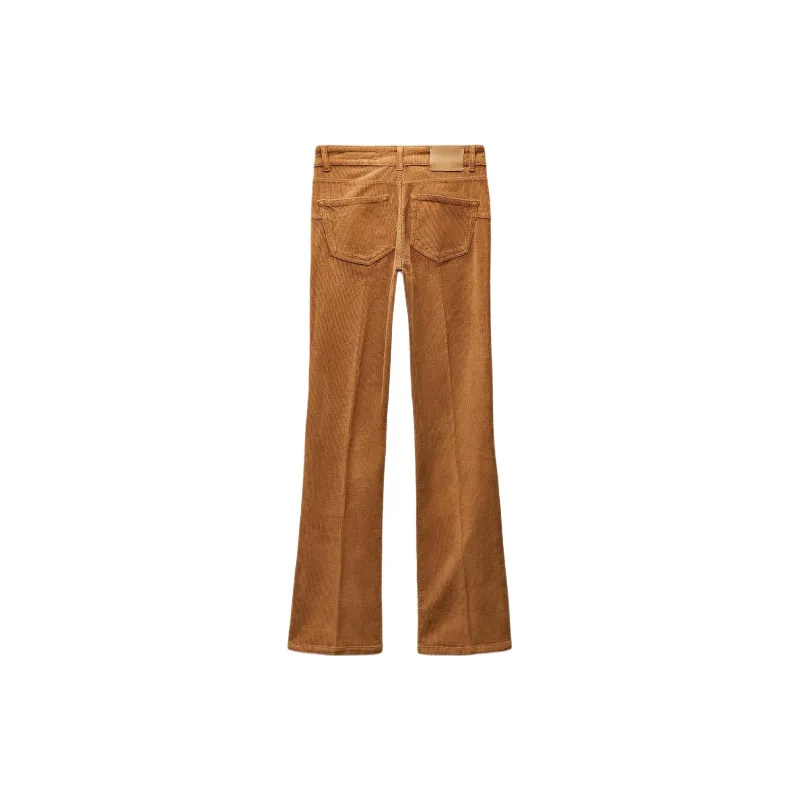ZARA ZW Series Casual Pants Women's Yellow Brown-1
