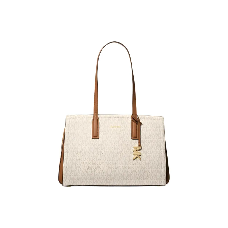 MICHAEL KORS Artificial Leather Tote Bag, Shopping Bag, Shoulder Bag Medium Size Women's Vanilla White-0