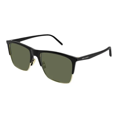SAINT LAURENT Plastic Irregular Shape Sunglasses Men's Black