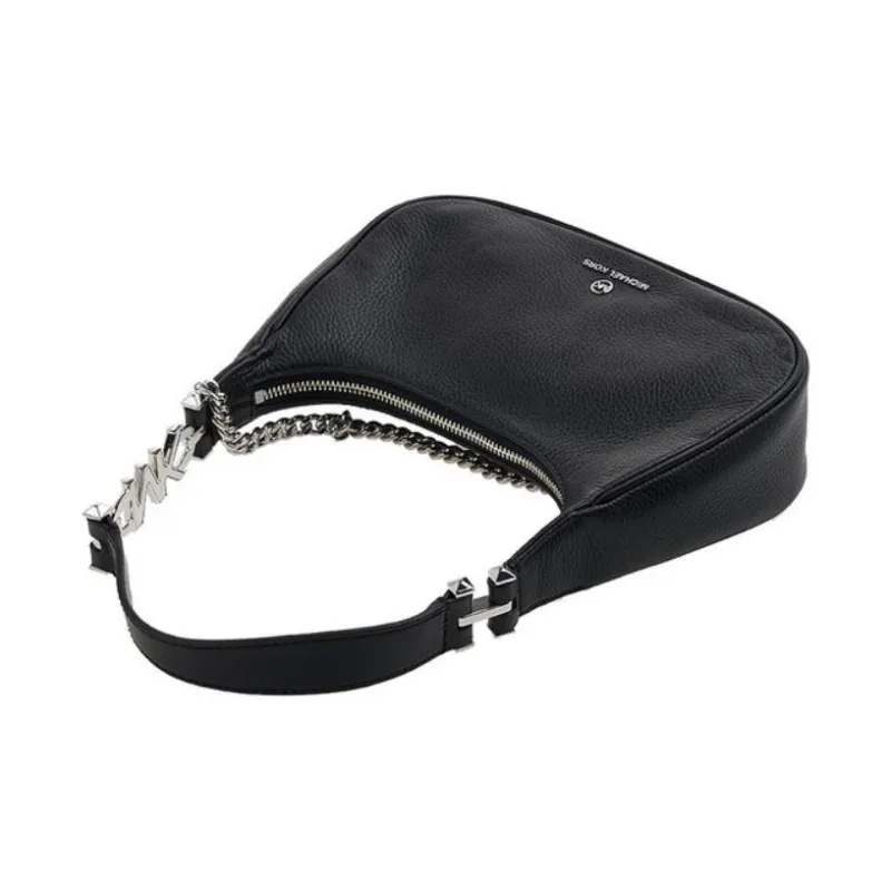 MICHAEL KORS Piper Pebbled Leather Shoulder Bag, Handbag, Shoulder Bag Small Size Women's Black-3