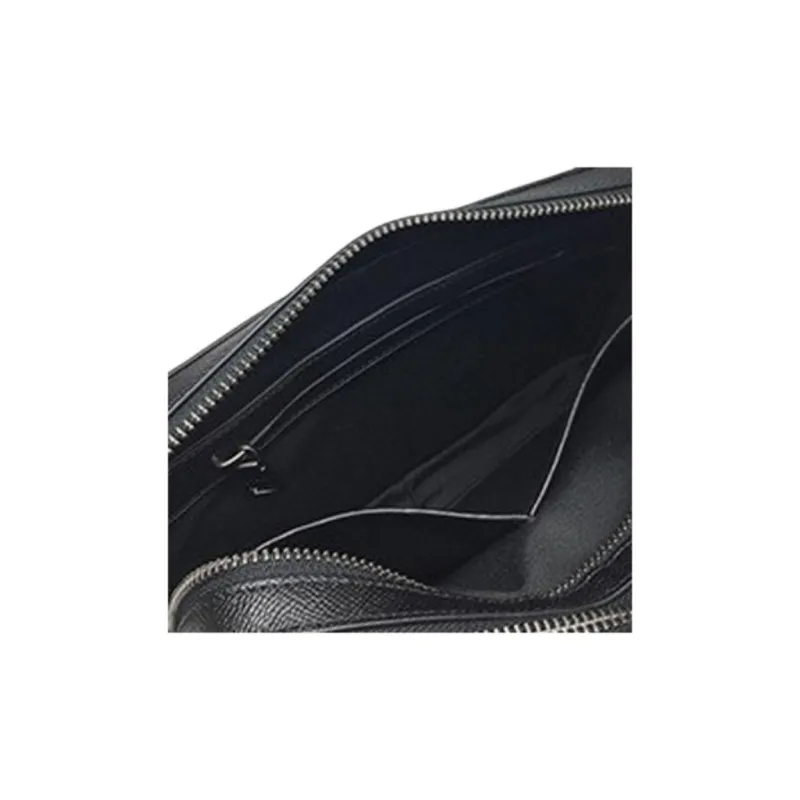 COACH Pouchette Leather Clutch Small Size Men's Black-2