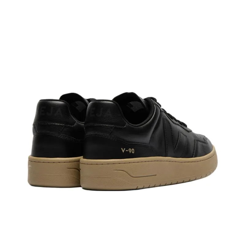 VEJA V 90 Low Top Skateboard Shoes Unisex Black-3