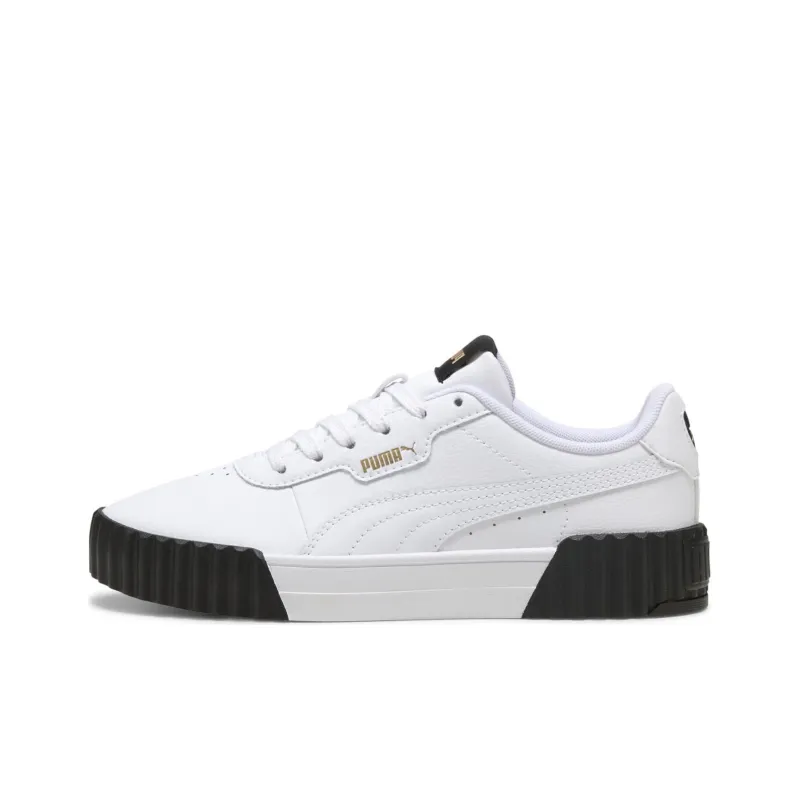 PUMA Carina 3.0 Anti-Slip Wear-Resistant Low-Top Skateboard Shoes Women's White Black-0