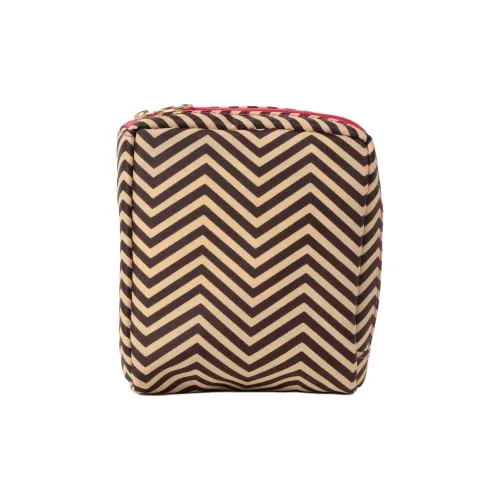 Beams Nylon Clutch Women's Beige & Black