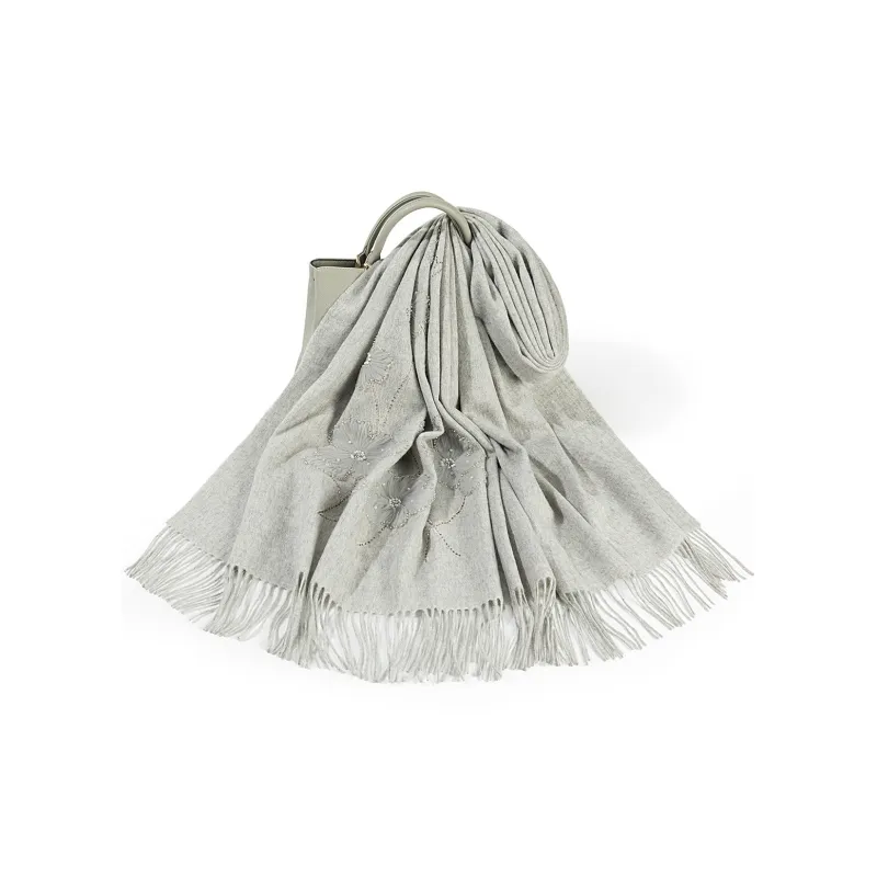 Shanghai Story Sheep Wool Knit Scarves Women's 3 Colors Available For Selection-25