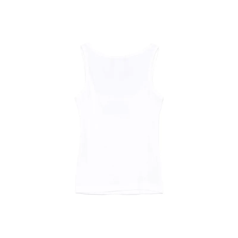 VERSACE Logo-Patch Ribbed Tank Top-1