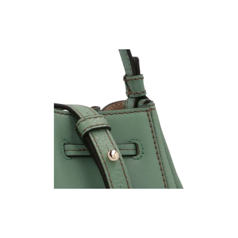Furla Miastella Leather Bucket Bag, Shoulder Bag, Crossbody Bag Mini Women's Green-4