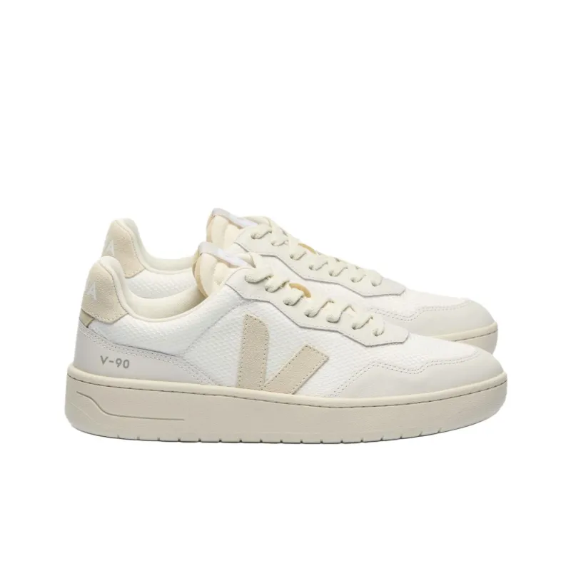 VEJA V 90 Low Top Skateboard Shoes Unisex White-2