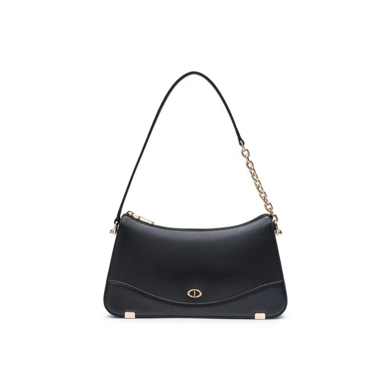 Chrisdien Deny Cow Leather Crescent Bag Shoulder Bag Regular Men's Black/Brown-0