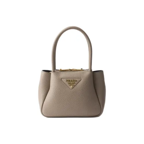 PRADA Cow Leather One Shoulder Mini Women's Light Gray