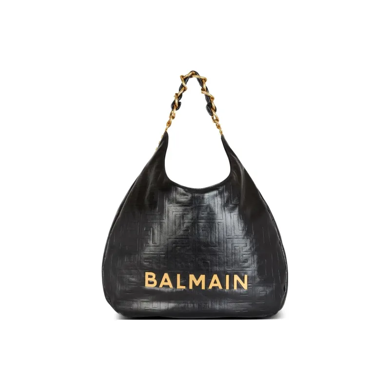 BALMAIN Calfskin Shoulder Bag Women's Black-0
