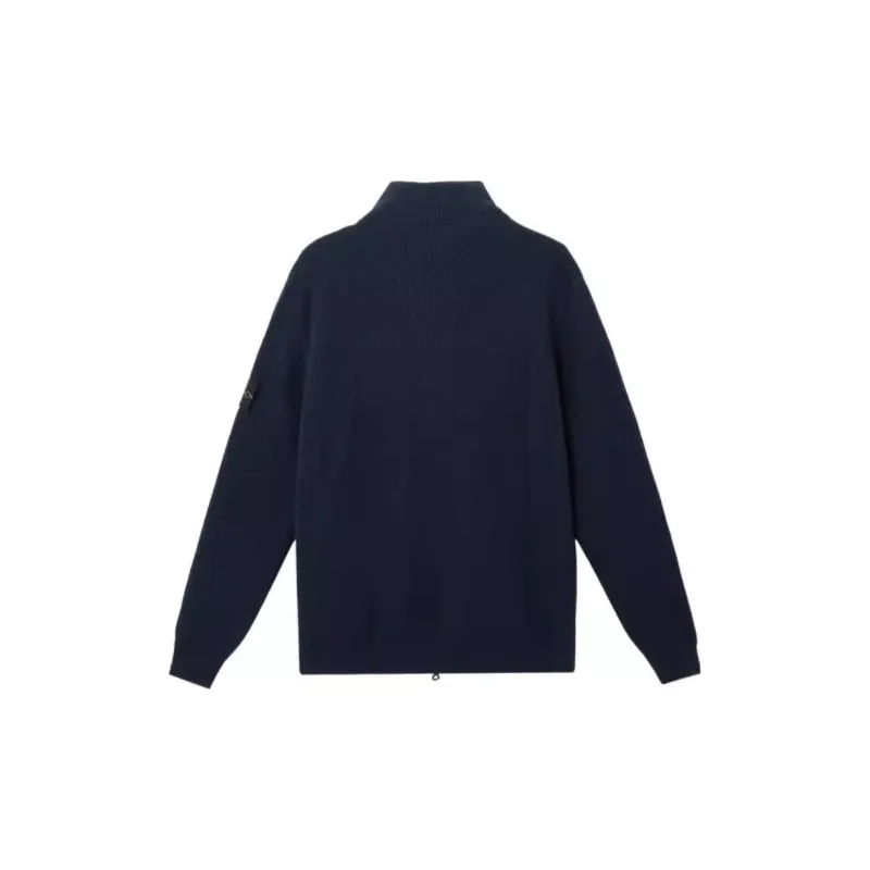 STONE ISLAND Logo Patch Zip Up Cardigan-1