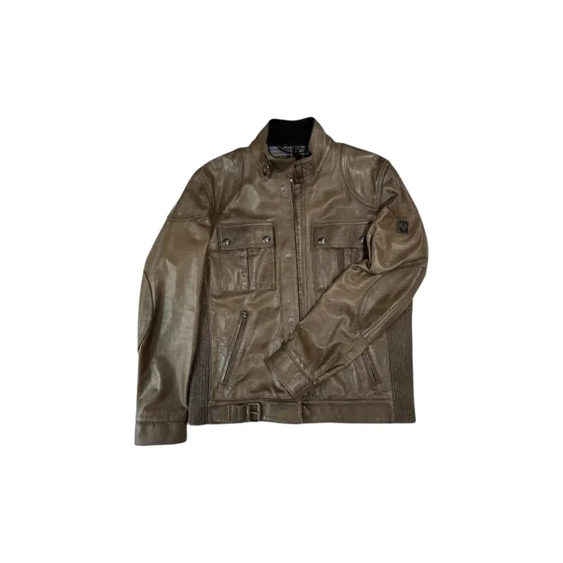 Belstaff Leather Jacket Men's Bronze-3
