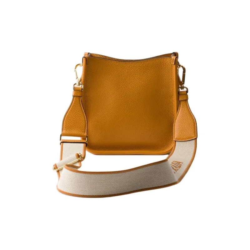 PRADA Leather Shoulder Bag Mini Women's Amber-3