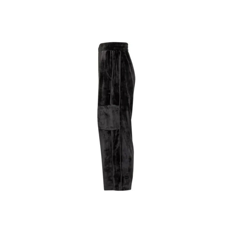 GCDS Logo Embroidered Velvet Trousers-4