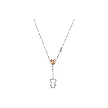 EMPORIO ARMANI Two Tone Sterling Silver Y Neck Necklace