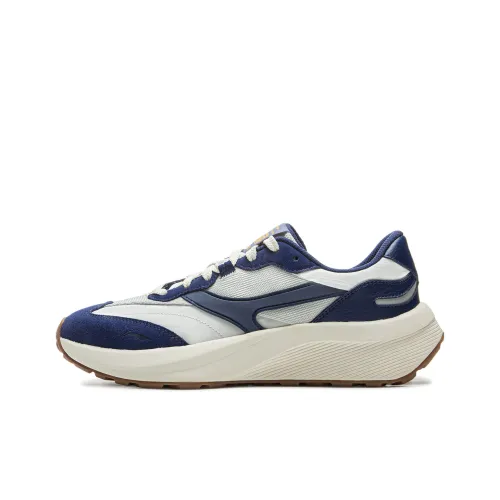 LiNing Cushioning Anti Slip And Wear Resistant Support Low Top Casual Shoes Men's Gray Blue