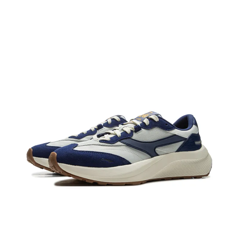 LiNing Cushioning Anti-Slip And Wear-Resistant Support Low-Top Casual Shoes Men's Gray Blue-2