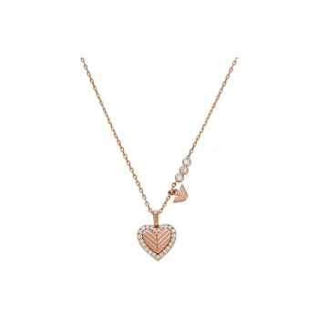 EMPORIO ARMANI 925 Sterling Silver Necklaces Women's Rose Gold