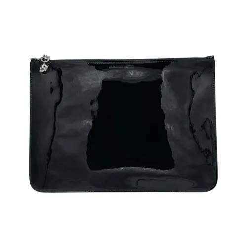 Alexander McQueen Patent Leather Clutch Women's Black