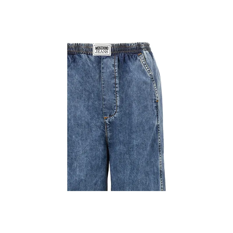 MOSCHINO Jeans High Waist Wide Leg Denim Jeans-3