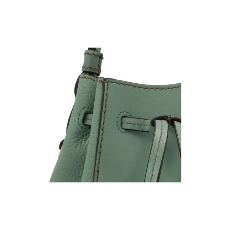 Furla Miastella Leather Bucket Bag, Shoulder Bag, Crossbody Bag Mini Women's Green-2