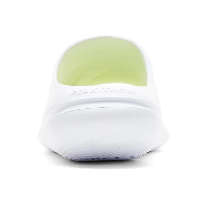 PEAK Slip-Resistant Abrasion-Resistant Cushioning Slide Slippers Men's Large White Light Green-4
