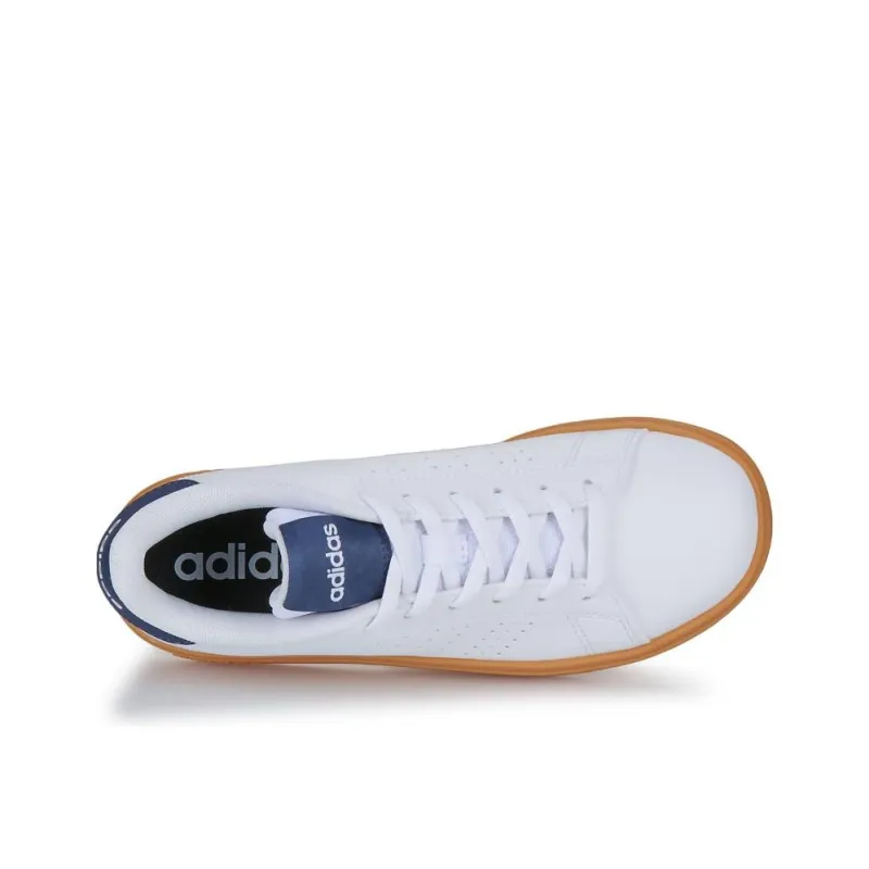 Adidas ADVANTAGE BASE 2.0 Anti Slip Wear Resistant Low Top Skateboard Shoes Women's White Blue-3