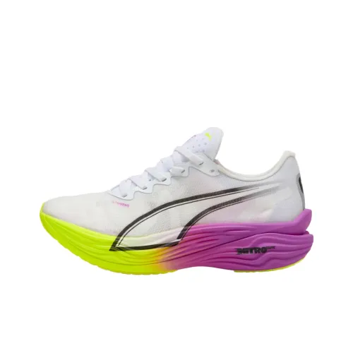 PUMA Deviate NITRO Elite 3 Anti Slip Wear Resistant Low Top Running Shoes Women's White