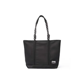 Jeep PU Shoulder Bag Tote Regular Unisex Black/Khaki