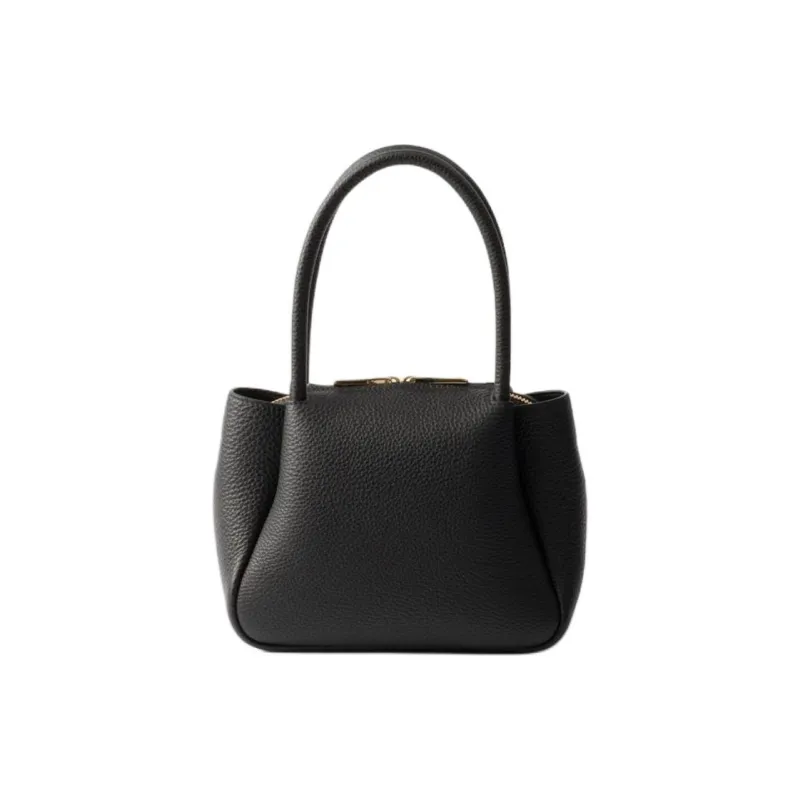 PRADA Cow Leather One Shoulder Handbag Mini Women's Black-3