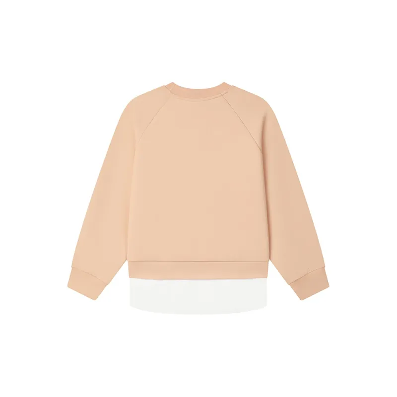 FILA Knit Fabric Sweatshirts Women's Light Gray Orange-1