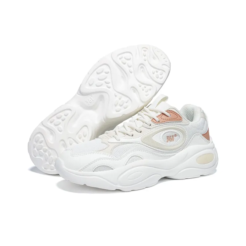 361° Breathable Lightweight Slip-Resistant Low-Top Casual Shoes Women's Feather White Oat Milk-5