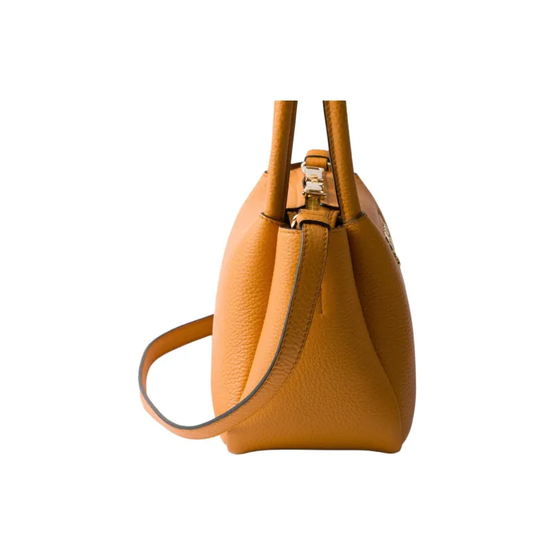 PRADA Vitello Dino Cow Leather One Shoulder Handbags Mini Women's Amber-2