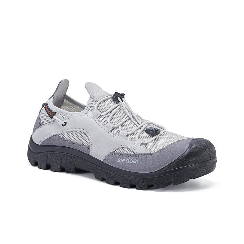 SLEADER Deep Water Cool Series Cushioning Lightweight Rebound Low Top Hiking Shoes Men's Feather Gray-1