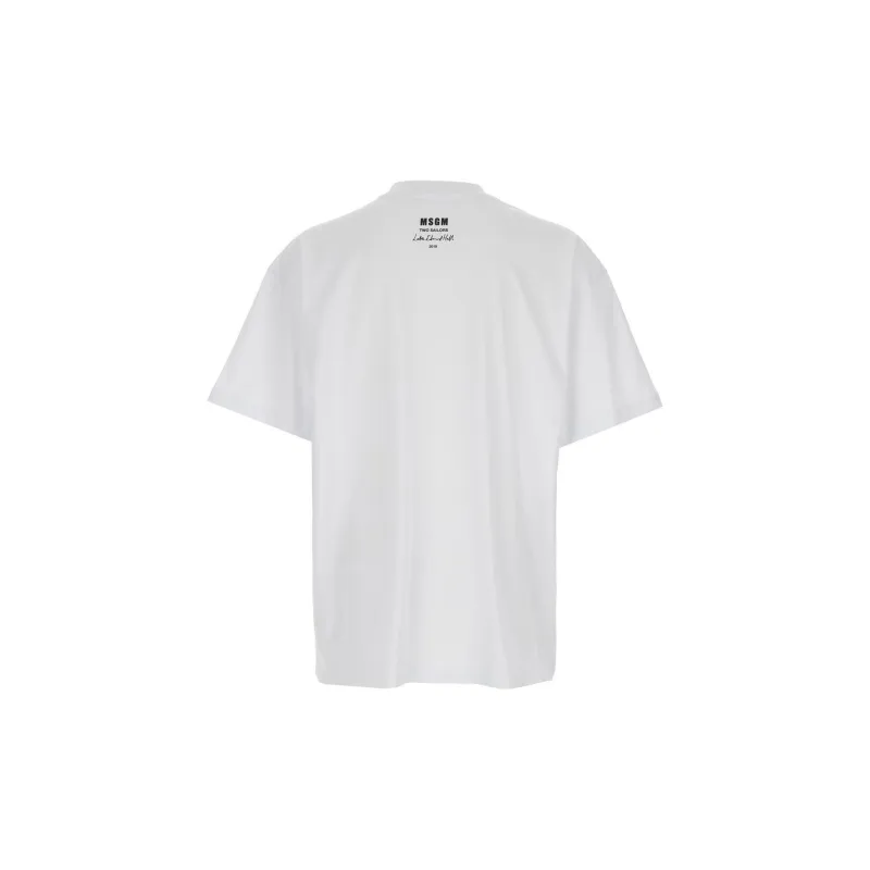 MSGM Patch Detailed Crewneck T Shirt-1