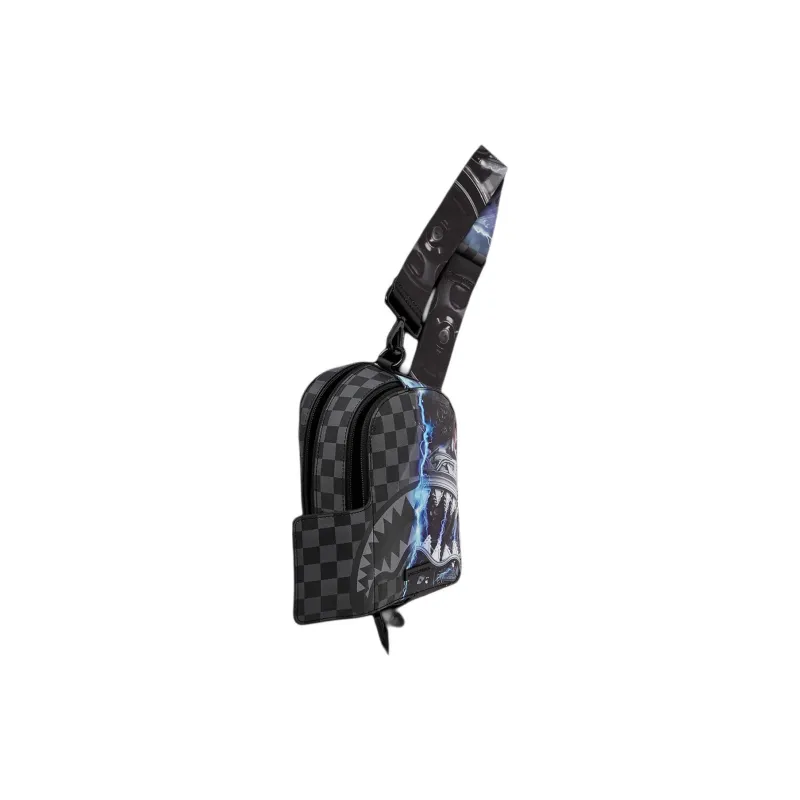 SPRAYGROUND Artificial Leather Sling Bag, Fanny Pack, Shoulder Bag, Crossbody Bag Regular Men's Black-1