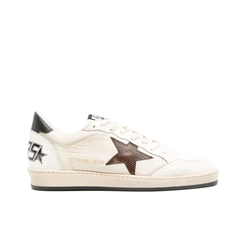 Golden Goose Ball Star Low Top Skateboard Shoes Men's Ecru-1
