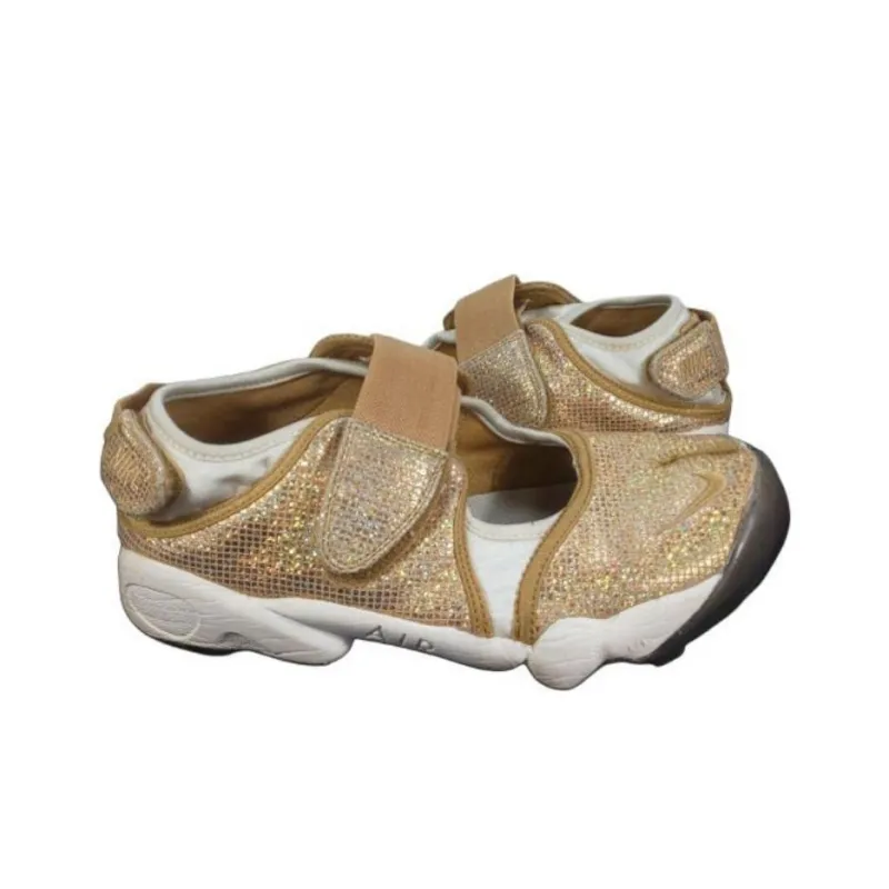 Nike Air Rift Anti Slip Wear Resistant Low Top Running Shoes Women's Gold-4