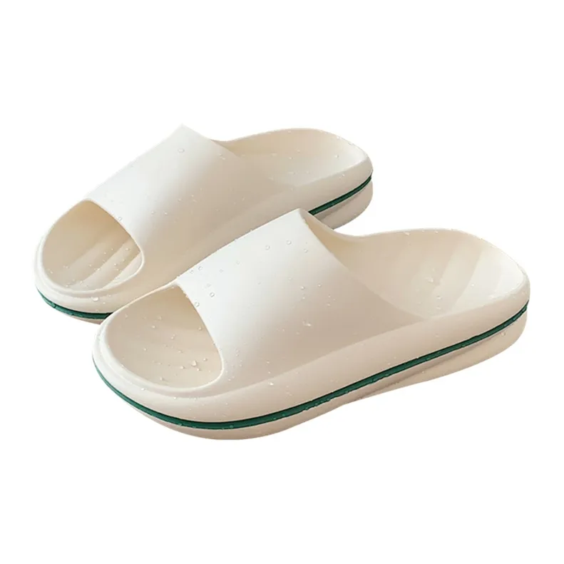 Thin Strips Sandal Slippers Women's, White Base+Orange Pink-7